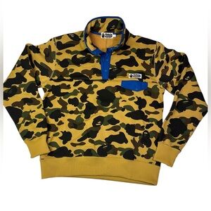 A‎ Bathing Ape BAPE Camo Fleece Pullover Sweatshirt Size L